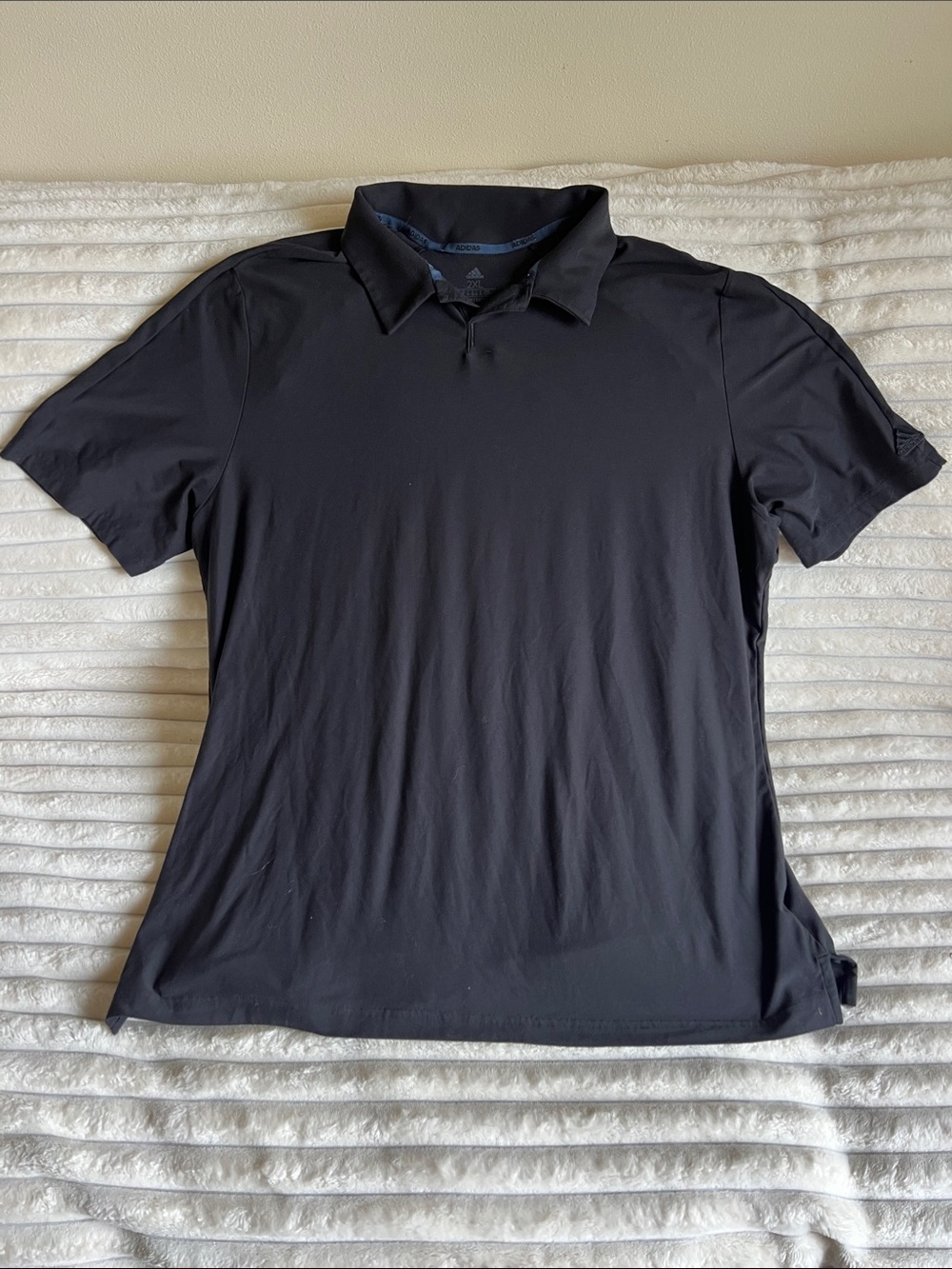 Adidas Black Short-Sleeve Polo Shirt